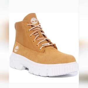 Timberland Leather Lug Sole Boots Greyfield Wheat - Size 9.5